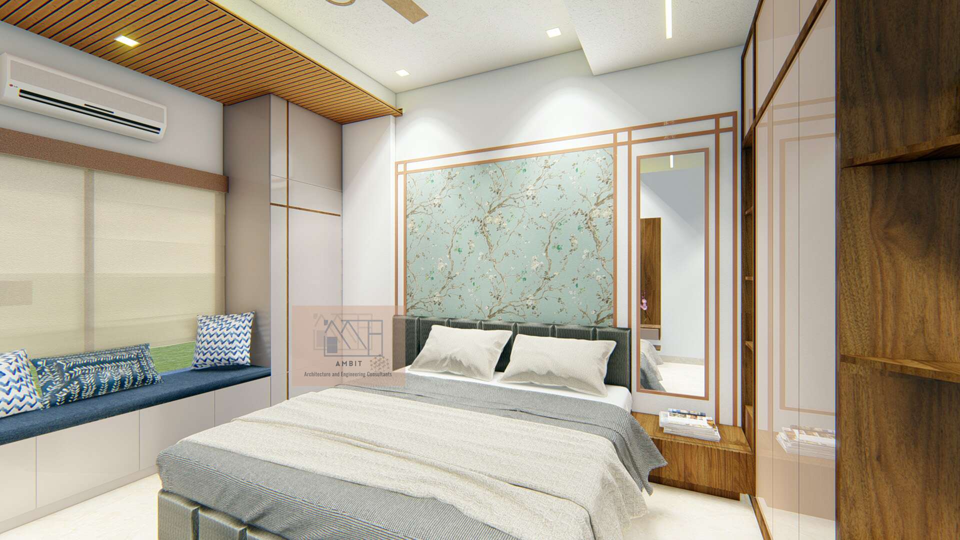 spacious bedroom design