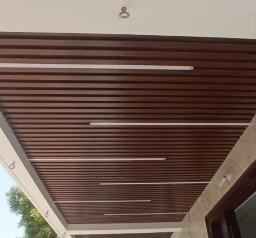 wooden louvers in false ceilings